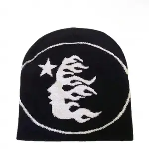 1pc Face Pattern Knitted Beanie, Casual Skull Cap, Warm Sports Hat For Cycling Skiing, Unisex Couple, Holiday Gift