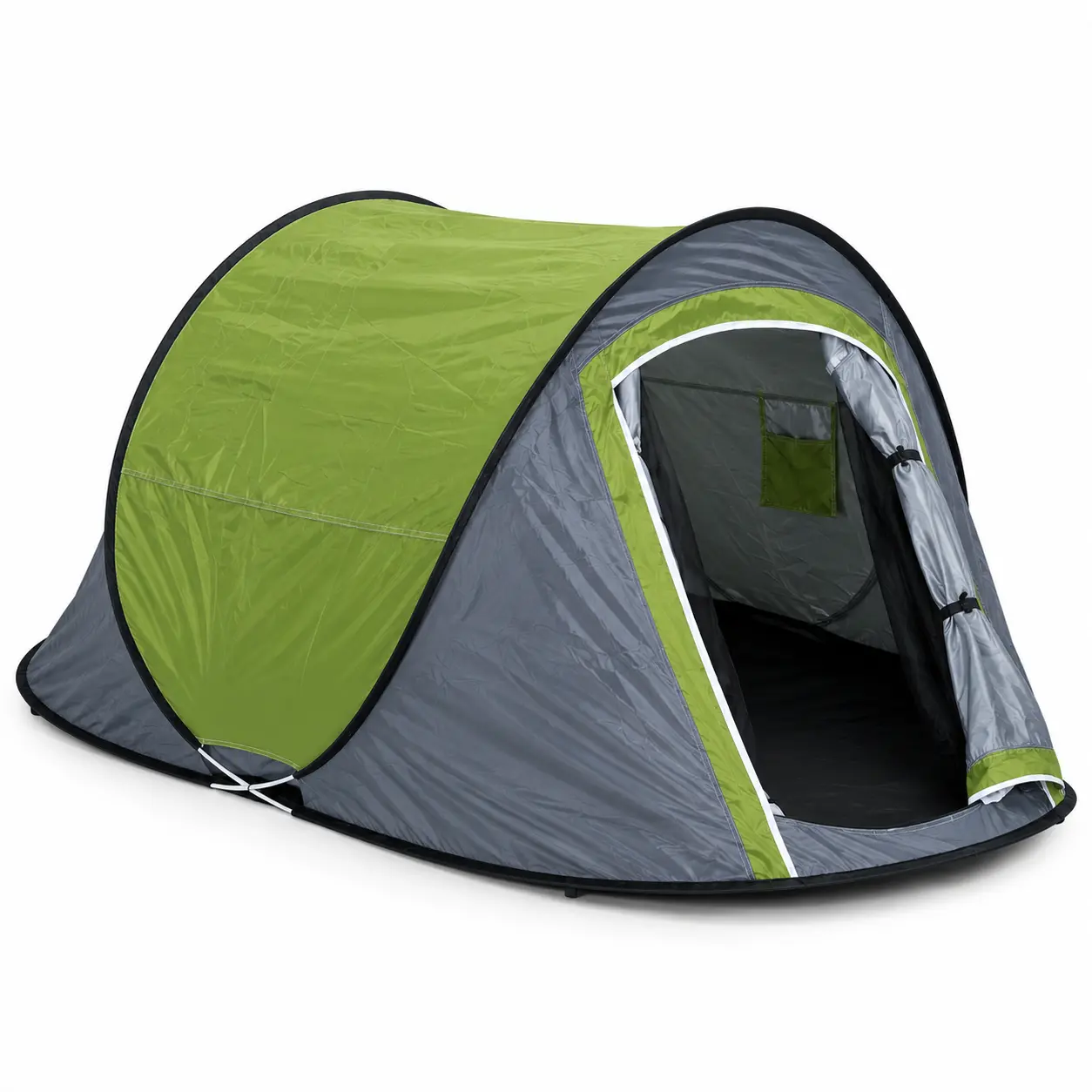 2-3 Person Pop-Up Camping Tent, Quick Setup Instant Backyard Tent with Snug Fit, Smooth Double Zipper, Built-in Storage Pocket, Fiberglass Poles, Portable Carry Bag for Beach, Hiking Trips
