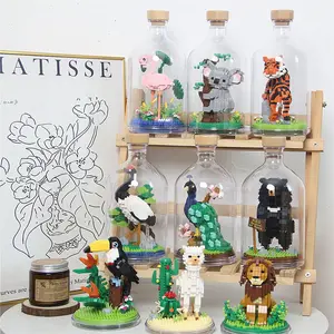 Mini Animal Creative Building Blocks Model Set, Create Your Own Mini Zoo, Perfect Gift & Desktop Decoration, Educational Assembly Toy