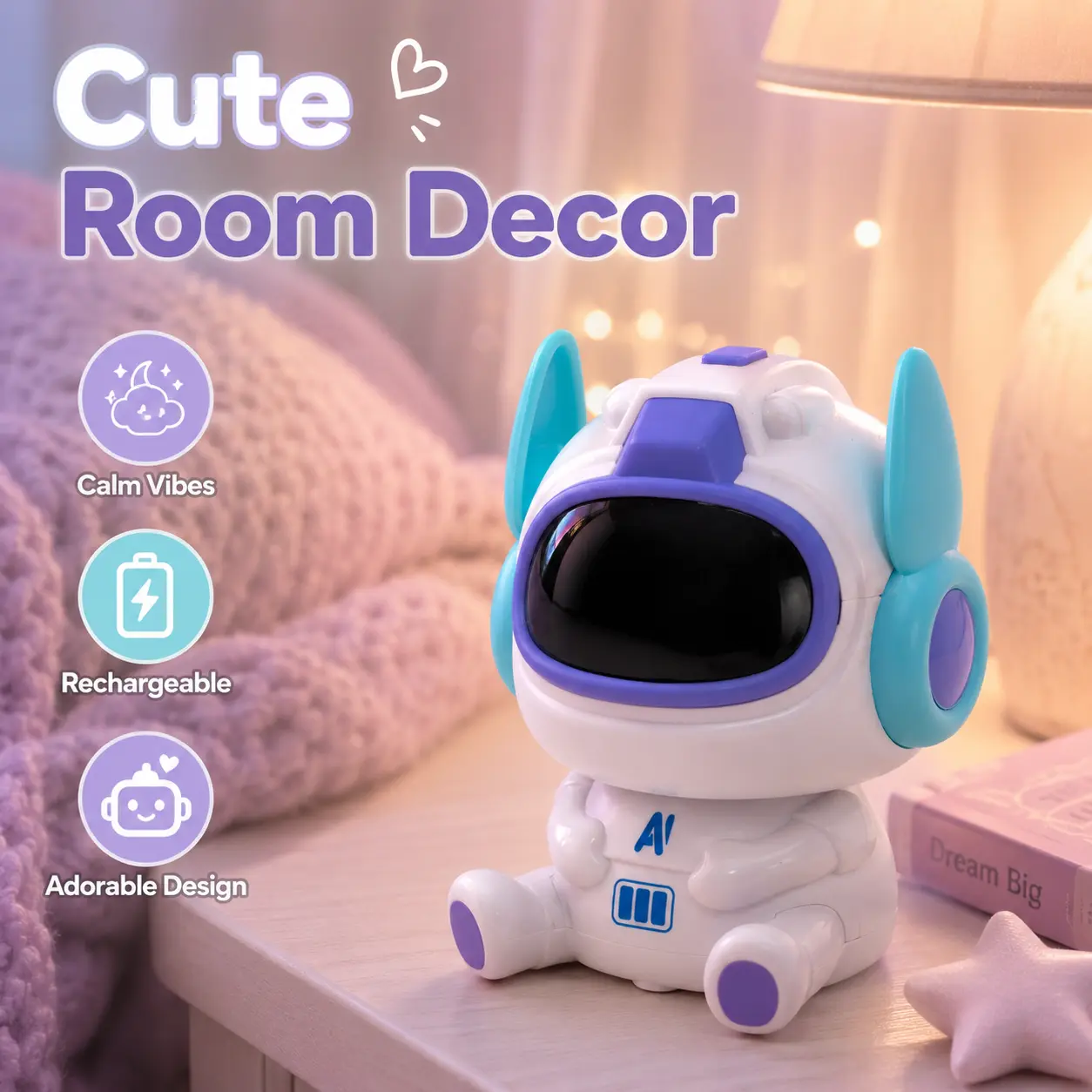 Interactive AI Robot Pet Companion, Cute Smart Desktop Robot Toy, Interactive AI Robot Pet with Personality Fun Gift for Home & Office