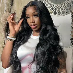 Sunber Body Wave Layered Cut Slight Yaki Straight 13x4 HD Lace Front 7x5 Water Wave No Slip Affordable Glueless Ready To Wear Pre Bleached Tiny Knots Natural Black Wig