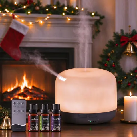 Pniaw 500ml Humidifier Diffusers - 7 LED Colors, Aromatherapy Function, Portable Design, Relaxing Essential Device for Home or Office Household Use