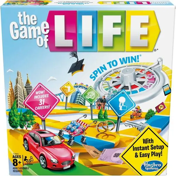 The Game of Life Board Game, Classic Family Board Game for Kids Ages 8+, Includes 31 Careers, Fun Game Night for 2–4 Players