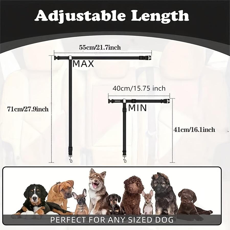Pawzseek Car SUV suitable for 1pc dog seat belt, used for vehicle safety, pet car rope safety rope, seat belt for dogs in the car, dog seat belt buckle, dog car seat belt Harness Straps Christmas gift
