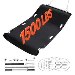 VEVOR Yard Drag Sled, 90 x 46 in, 1500lbs Heavy Duty Utility Sled, HDPE Drag Glider with Ropes & Pull Cables, Hand & Vehicle Use Game Hauler for Firewood Ice Fishing, Compatible with ATVs UTVs Tractors