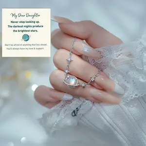 Exquisite Starry Sky Bracelet,Planet Bracelet,  Pendant made of high-quality copper, 925 sterling silver extended chain. The perfect gift for your daughter & mom