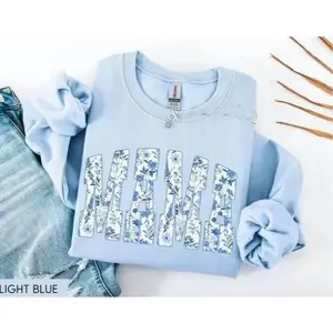 Mama Floral Sweatshirt & Tshirt, Mom Sweater, Mothers Day Gift, Girly Aesthetic Gift For Mom, Trendy Mom Shirt, Cute Mom Sweatshirt, Mama Sweater, gift women and men - LORA ATCHER