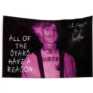 Tapestry Lil Peep Bedroom Aesthetics Lil Peep Pink Tapestry Wall Hanging for Bedroom Pop Art Home Decor for Living Room Dorm Decor Curtain Balcony Partition