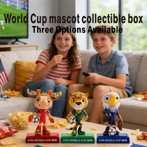 New 2026 cute mascot dolls from the United States, Canada and Mexico, cartoon figurines and gifts (1 box of 3), 9cm in size