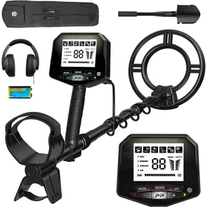 Metal Detector for Adults Professional,  Pinpoint, High Accuracy  and  Detection, Underwater and Beach Use, 10'' IP68 Coil, Bigger LCD,   DSP Chip, Black