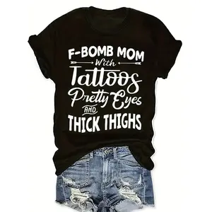 F-Bomb Mom Graphic Tee, Stylish & Fun, Comfortable, All-Season, Unisex, Perfect for Casual Daily Wear