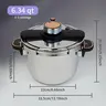 8L Thick Stainless Steel Pressure Cooker - Rust Resistant Single Round Pot Kitchen Cookware, 1-Touch Open, Quick Twist Lock, 1-Hand Control, Gas & Induction Compatible Family Home Essential Pressurecooker