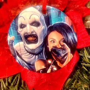 Art the Clown Terrifier 2 Christmas Ornament - Red/Black Horror Movie Decoration