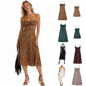 Tanming Women's Floral Dress Low-Cut Square Neck Spaghetti Strap Tie Bodycorn 90s Y2k Sun Dresses Casual Wear Women's Slip Summer Dress with Adjustable Straps & Elastic Neckline