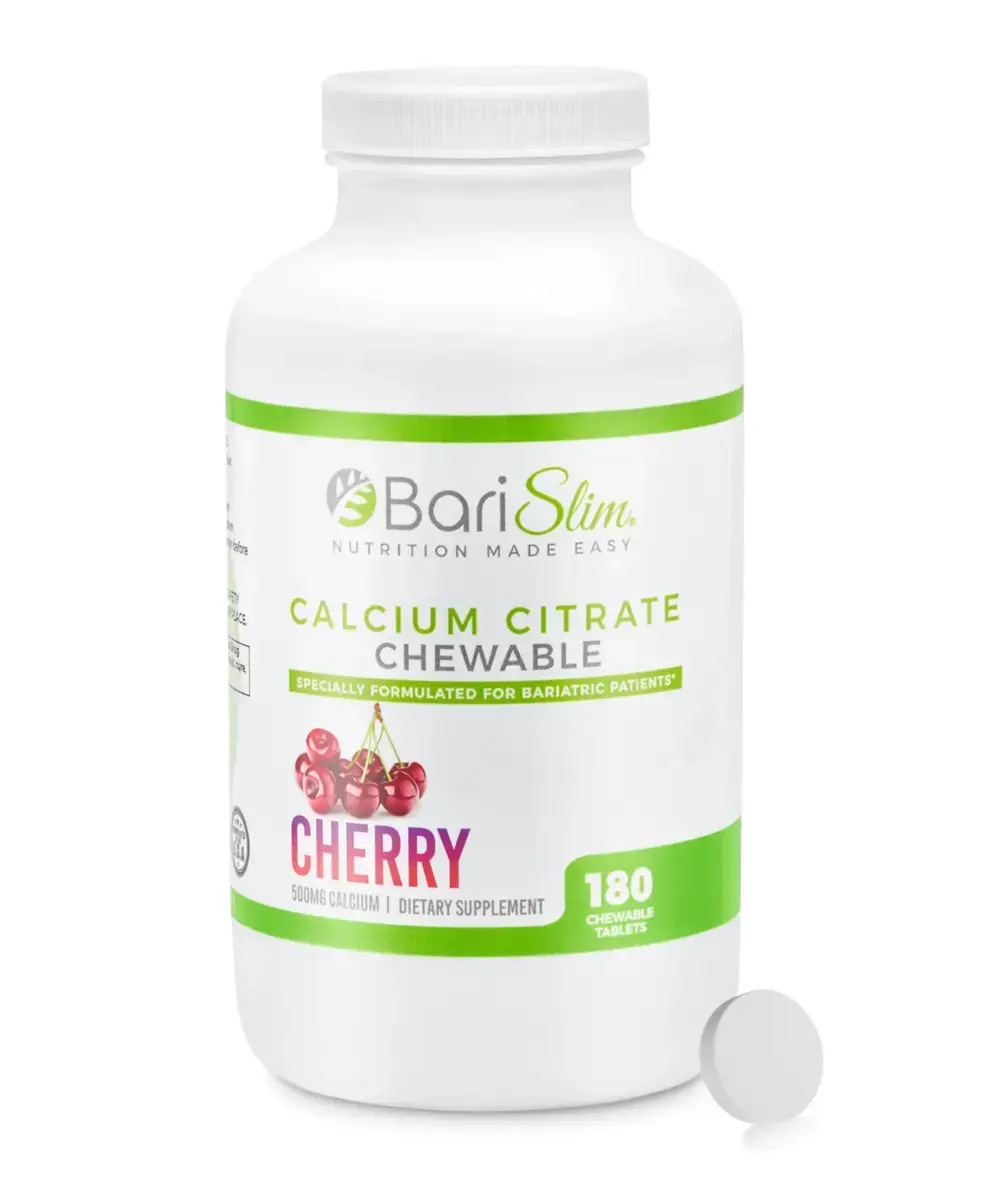 BariSlim Bariatric Calcium Citrate with Magnesium & Vitamin D Tabs - 500mg Calcium Citrate - Formulated for Post Weight Loss Surgery - Supports Bone Health | Cherry Healthcare Dietary