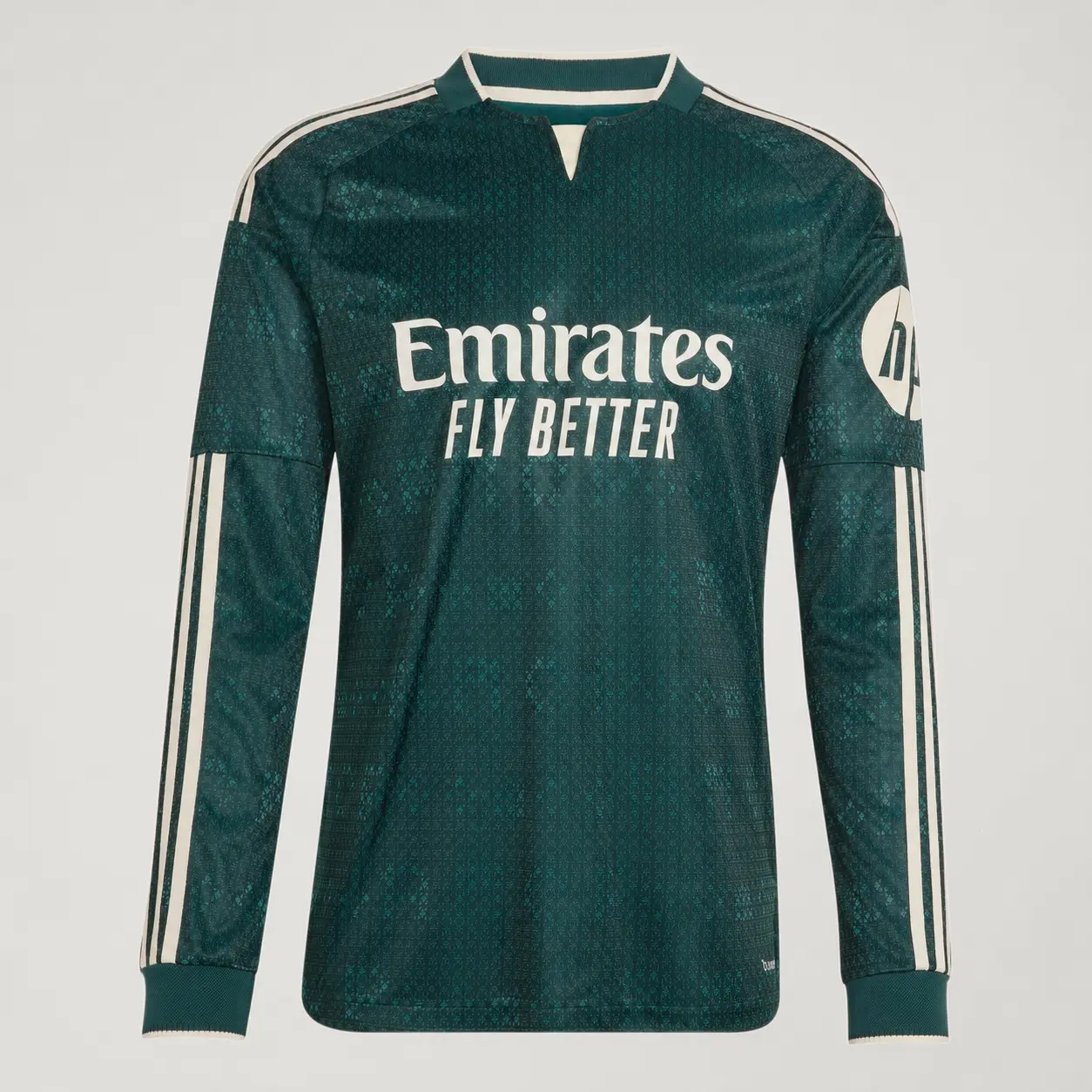 Men’s Dark Green Long Sleeve Soccer Jersey – Cream Trim Football Shirt, Match Day Fanwear, Lightweight Training Sports Top, Sizes XS–5XL