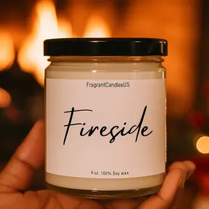 Fireside Candle – Highly Scented Woody Soy Candle | Warm Masculine Scent for Cozy Nights | Luxury Aromatherapy Gift for Dad, Husband, or Boyfriend | Holiday, Christmas & Anniversary Gift, Candle for Mom, Bestie, Coworker | Secret Santa Gift Idea natural
