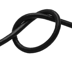 Round Genuine Leather Cord 6mm - Real Leather Strip for Jewelry, Bracelet, DIY Craft Making, 1.1 Yard