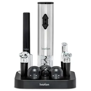 Ivation 9-Piece Wine Gift Set, Wine Set with Electric Wine Opener, Wine Aerator Pourer and More