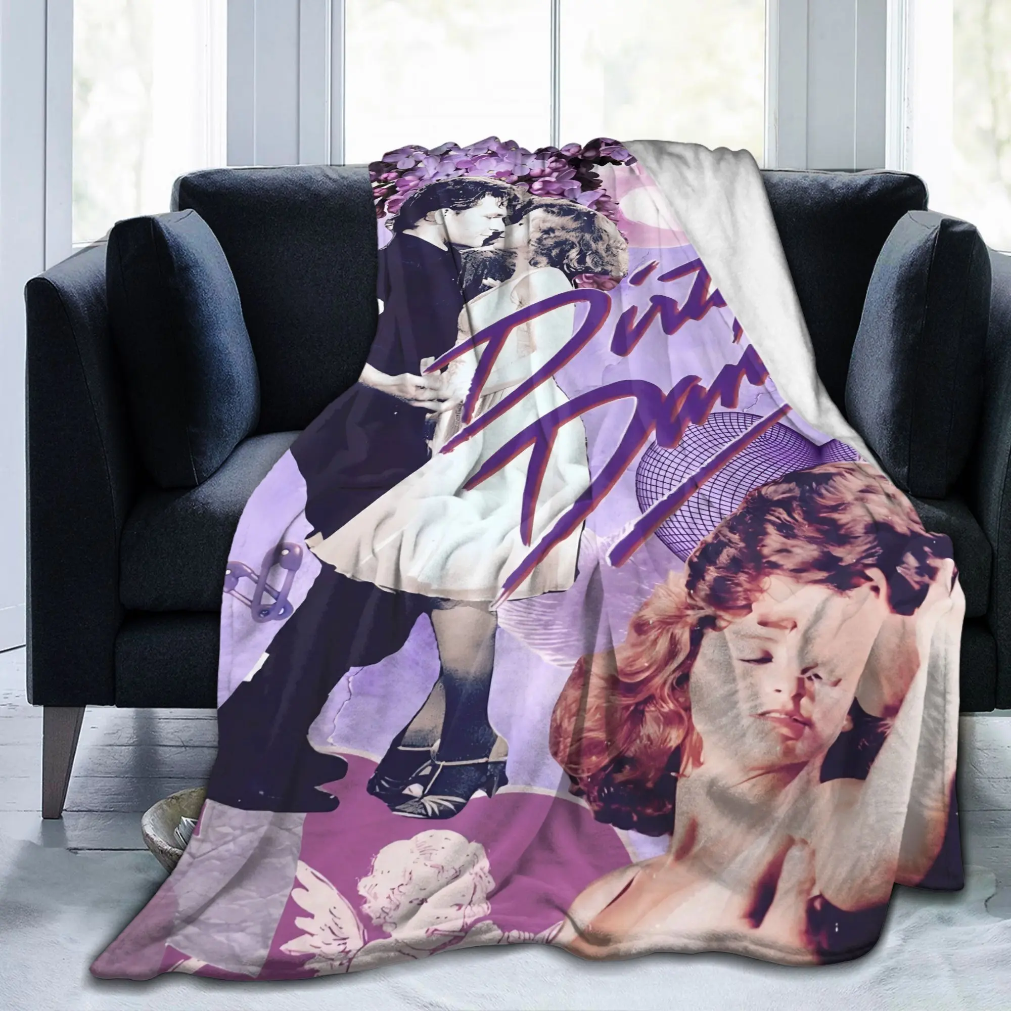 Dirty Dancing Blanket Ultra-Soft Flannel Warm Throw With Romantic Classic Film Artwork, Perfect As A Cozy Cover For Sofa Lounging, Lightweight Travel Blanket, Bed Blanket Layering, And Charming Home Decor For Fans