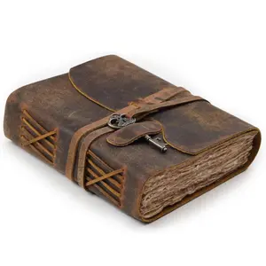 Leather Bound Journal ~ Artisan Made with Antiqued Handmade Paper