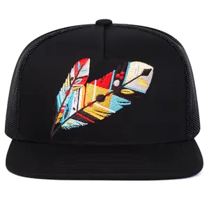 Colorful geometric feather embroidery | Street Style High end Adjustable Hip Hop Hat Sunscreen Leisure Hat Spring and Autumn Tourism Beach Vacation Hat trucker hat surf hats