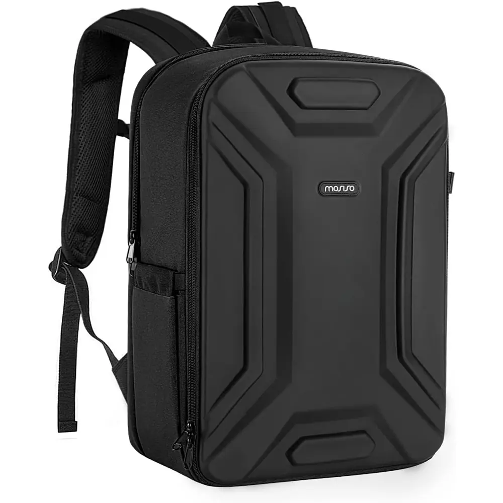 MOSISO Camera Backpack, DSLR/SLR/Mirrorless Camera Bag Waterproof Symmetric Geometric Hard Shell with Tripod Holder&15-16 inch Laptop Compartment Compatible with Canon/Nikon/Sony, Black, Men's Accessories, Vehicle Accessories