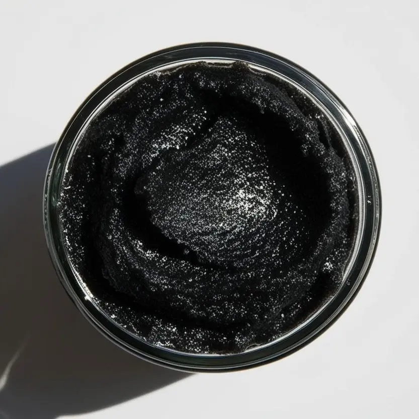 Activated Charcoal Sugar Scrub - Detoxifying and Hydrating Body Exfoliant for Smooth Skin, Cleansing Polish for All Skin Types, 8oz, Body Care, Exfoliate, Cosmetic, Charcoal Blend, Single Item, Eczema, Vegan, Acne Treatment, Dairy Free, Moisturizer, Body