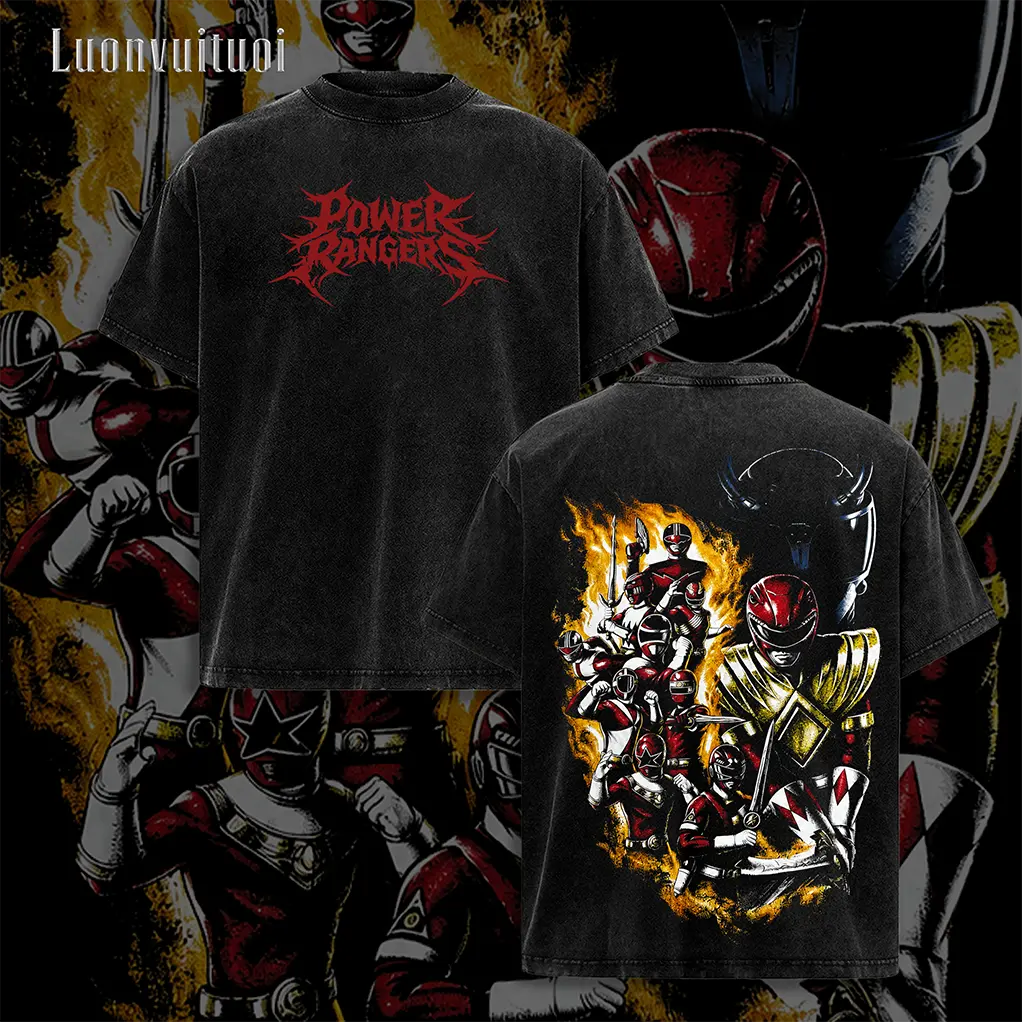 Limited Ninjaa Stor.m Red Graphic T-Shirt - Tank Top, Vintage Oversized Power Rangers Streetwear Tee, Dark Retro Aesthetic Unisex Top