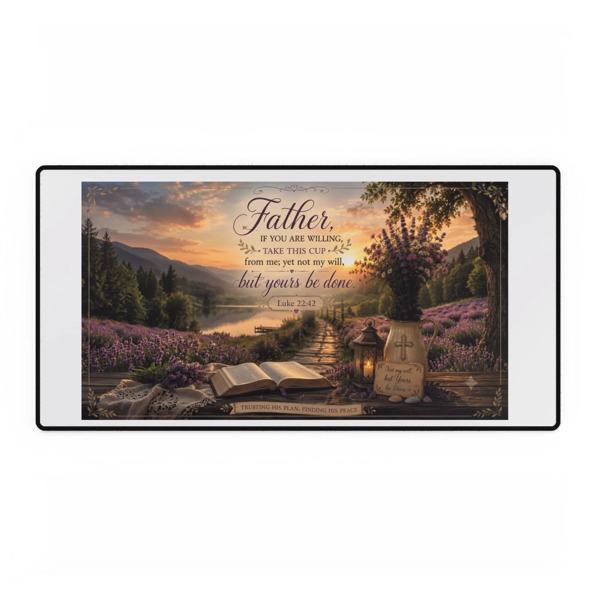 Father Prayer Bible Verse desk mat | Christian Scripture Office Desk Mat