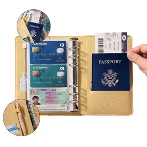 Style Multifunctional Travel Document Organizer, Passport Ticket Money Card Holder, A6 Notebook Planner with 45 Blank Pages, Zipper Bag Design