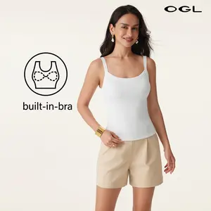 OGL Everyday Cotton Low Back New Airy Brami Tank with Built-in Bra for Comfort and Style SpringStatements