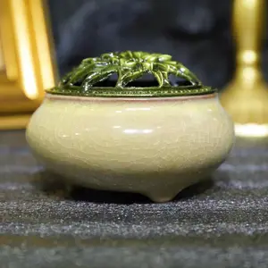 Ceramic Incense Burner  Crack Ceramic pattern, 1 count ceramic incense holder,creative home decoration,home fragrance accessories (without incense)