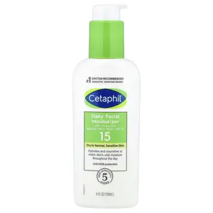 Cetaphil Daily Facial Moisturizer with Sunscreen, SPF 15, Fragrance Free, 4 fl oz (118 ml)
