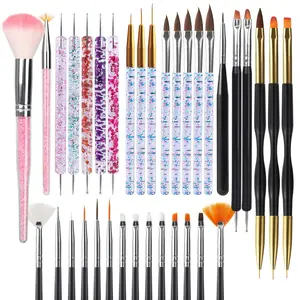 35pcs Nail Art Pens brushes,Nail Art Tool Set,Nail Dotting Tools,Nail Dust Brush,Striping Nail Art Brushes for Long Lines,Nail Drawing Pen For Nail Design Comfort Cutics Manicure Nail Care Nail Polish