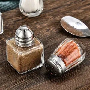 3pcs Small Hole Spice Bottles, Glass Condiment Bottles, Portable Outdoor Seasoning Containers, Home Use Spice Jars