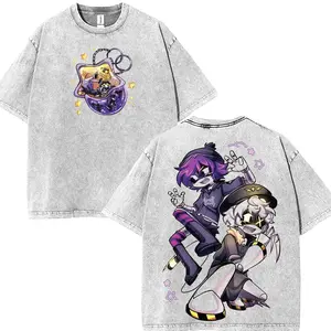 Mens Oversized Seamless Short-Sleeve Murder Drones N & Uzi Graphic T-Shirt, Casual Cotton Comic TV Show Streetwear Top BSE