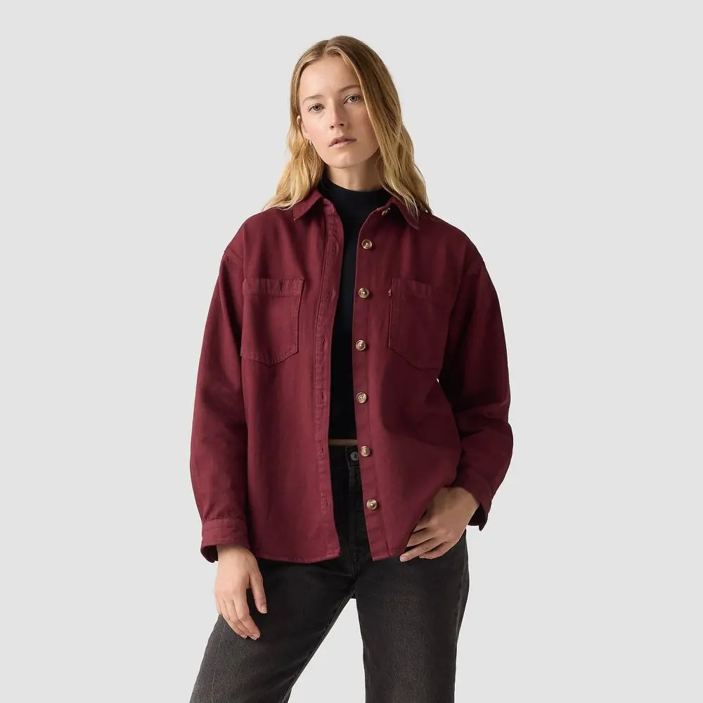 LEVI'S Women's Iris Overshirt, a Basic Relaxed Fit Collared Button-Down in Lightweight 100% Cotton, Comfortable Hip-Length Style