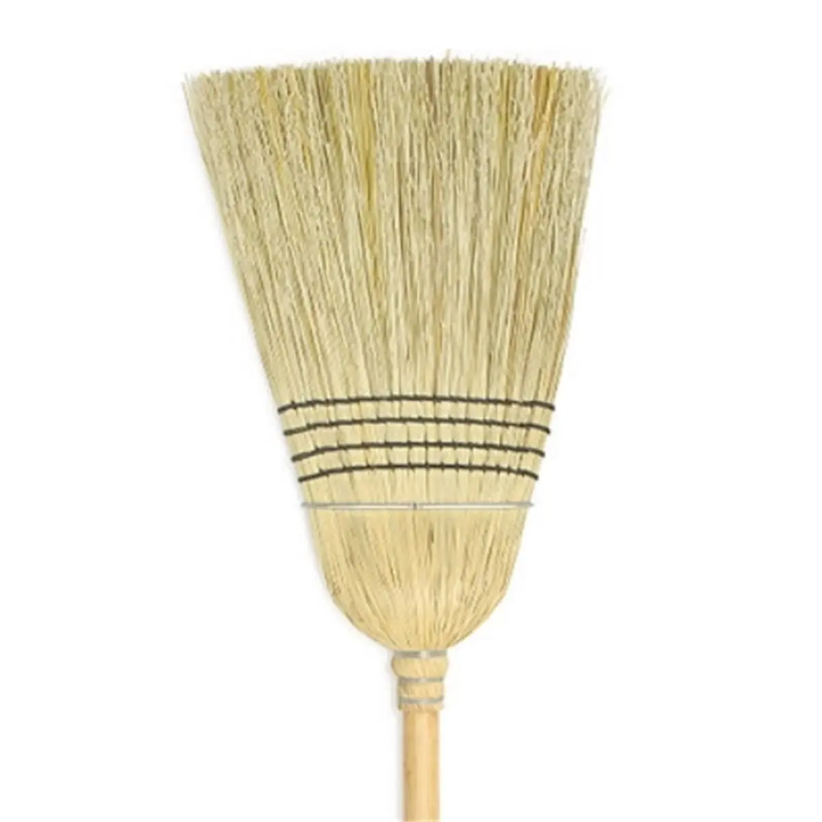 212 MAIN Soft Bristle Warehouse Broom - 32# Corn Blend Bristles, 4-Sew Design, Lacquered Handle with Band, Home Cleaning Supplies, Soft Bristle Broom
