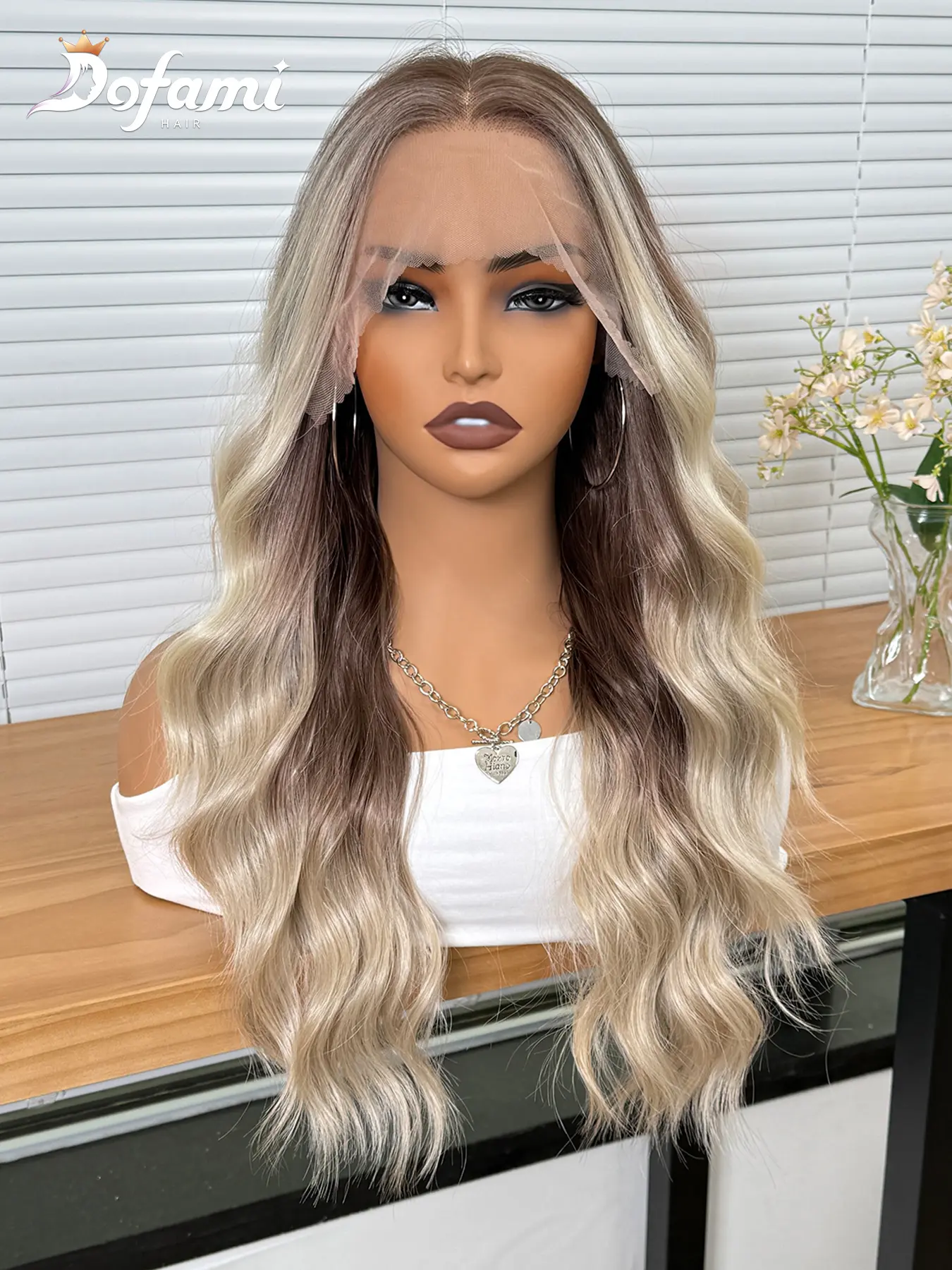 Women's Lace Front Wig Gradient Long Curly Hair Natural Goddess Style Synthetic Fiber Lightweight Breathable Suitable for All Ages Lace Frontal Wigs