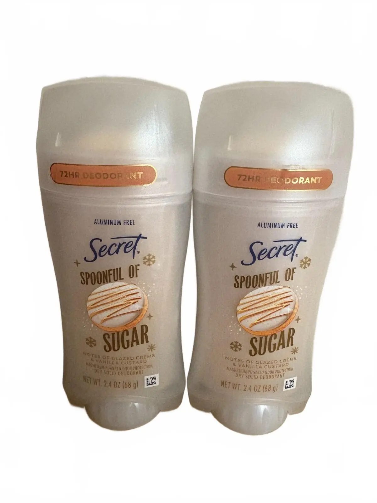 Lot of 2 Secret Spoonful of Sugar Aluminum Free Deodorant 2.4 oz 72HR NEW