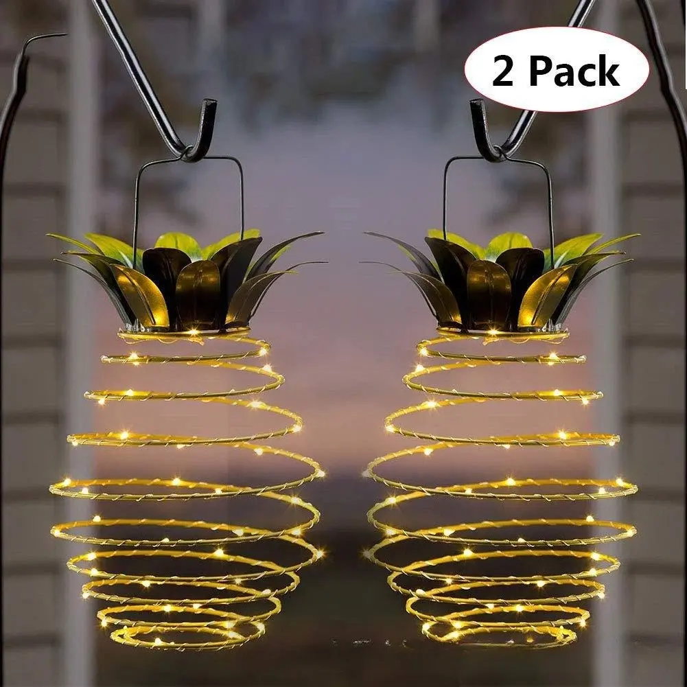 Solar Pineapple Lantern, LED Copper Wire Solar Light, Waterproof Hanging Garden Decor for Patio, Yard, Balcony