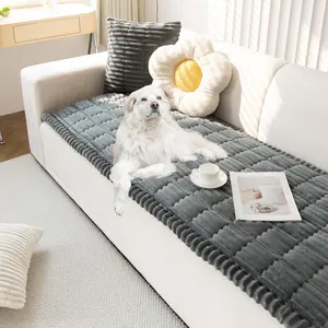 Plush Sofa Cover, Washable Non-slip Couch Protector, Pet Friendly Dog Bedding Mat for Couches and Sofas Blanket, Home Decor Supplies