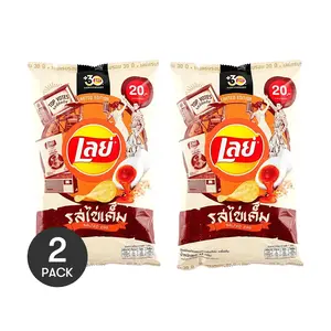 Lay's Thailand Salted Egg Yolk Flavor Chips - 2 Pack (44g Each) | Authentic Thai Snack