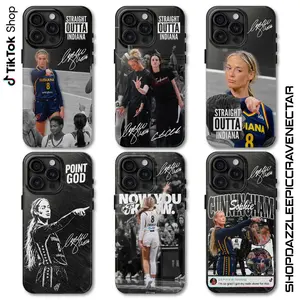 Sophie Cunningham Protects Caitlin Clark Phone Case, Straight Outta Signature Phone Cover, Women's Basketball Fan 17 Air Pro Max