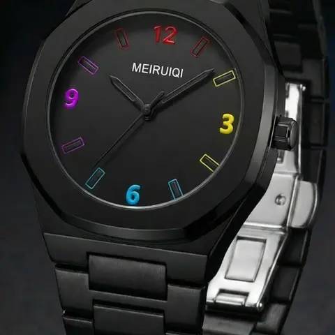 Men's Elegant Analog, Round Dial, Resin Case, All Seasons, Plain Pattern, On3805 Model, Battery Included, Analog Quartz Watches