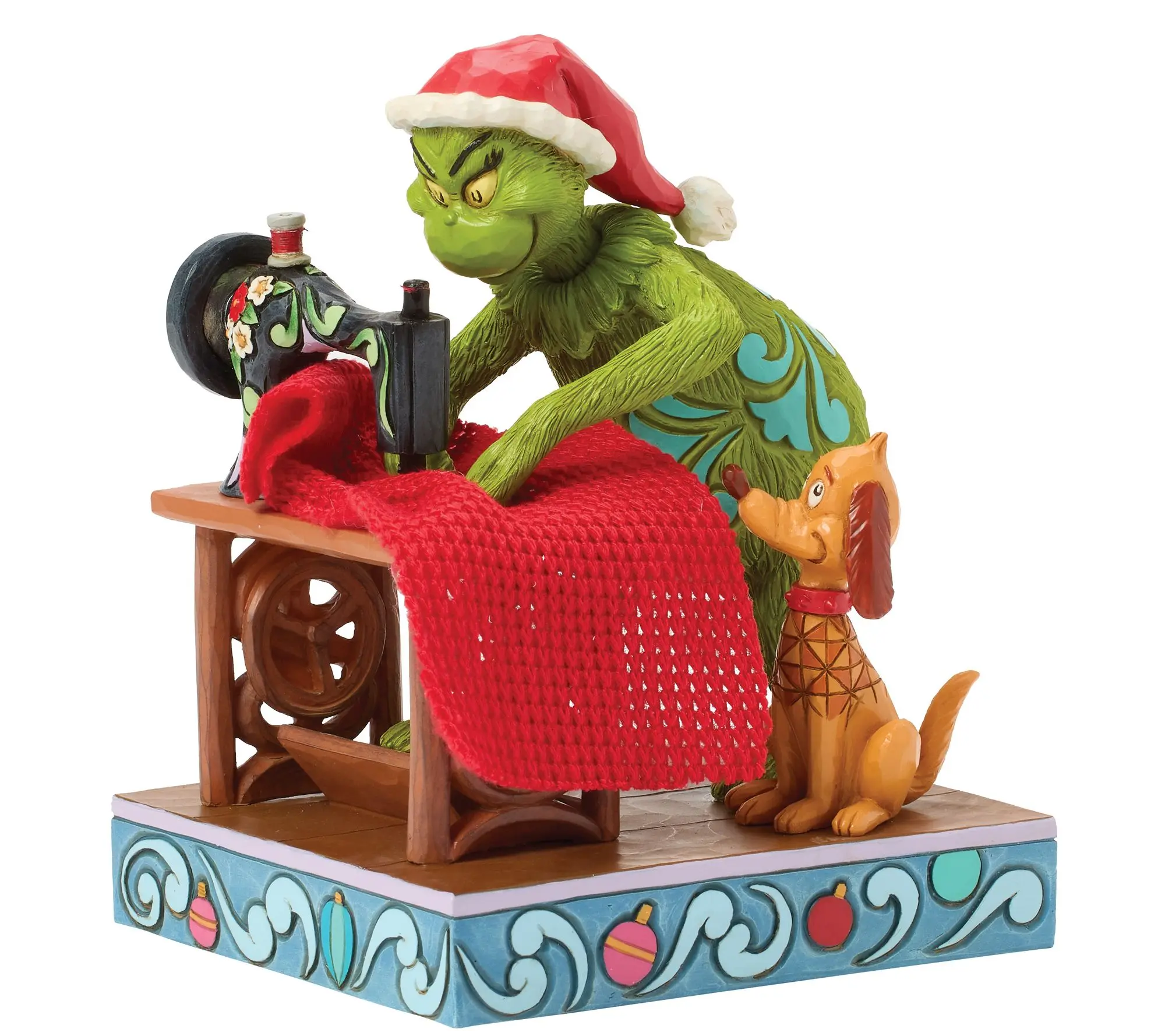 Jim Shore Grinch Sewing Santa Suit Christmas Figurine 6.4in H