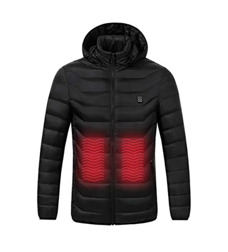 Heated Super Lightweight Jacket with Rechargeable Battery Pack Included for Men and Women Black
