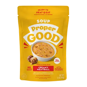 Creamy Meatball Soup - Easy High Protein Meal, Made with Clean Ingredients, Heat & Eat, Ready in 90 Seconds