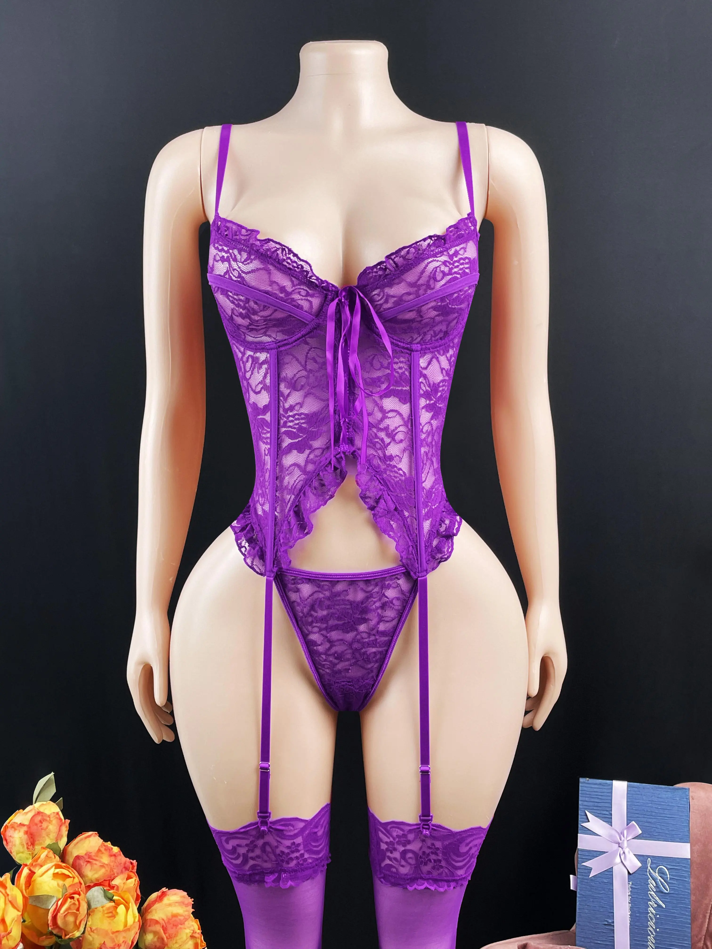 Underwear sexy style front strap fashionable lingerie high-end soft lace bra stockings women's sexy lingerie set outfit Garters Womenswear Bridal Vneck bow panty set Halloween Lace Bodysuits - TikTok Shop Underwear sexy style front strap fashionable lingerie high-end soft lace bra stockings women's sexy lingerie set outfit Garters Womenswear Bridal Vneck bow panty set Halloween Lace Bodysuits - TikTok Shop